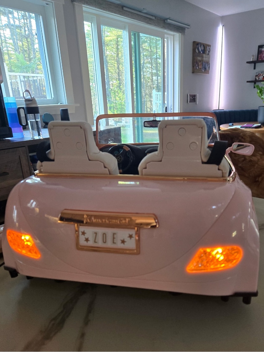 American Girl Pink and Gold Remote Control Convertible Car - Picture 3 of 7